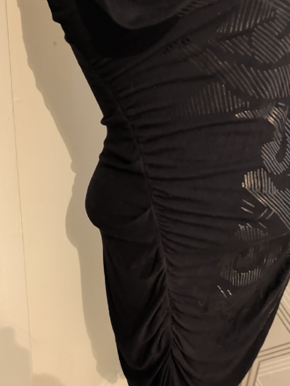Guess Black One-Shoulder Ruched Cocktail Dress - Picture 4 of 7